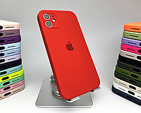 Чохол на айфон 12 Silicone case iPhone 12 Apple full camera Soft toch Cover силіконовий з мікрофіброю червоний / Red
