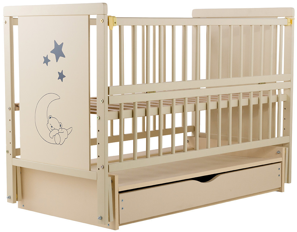 Дитяче ліжко з шухлядою Babyroom Веселка DVMYO-3 бук