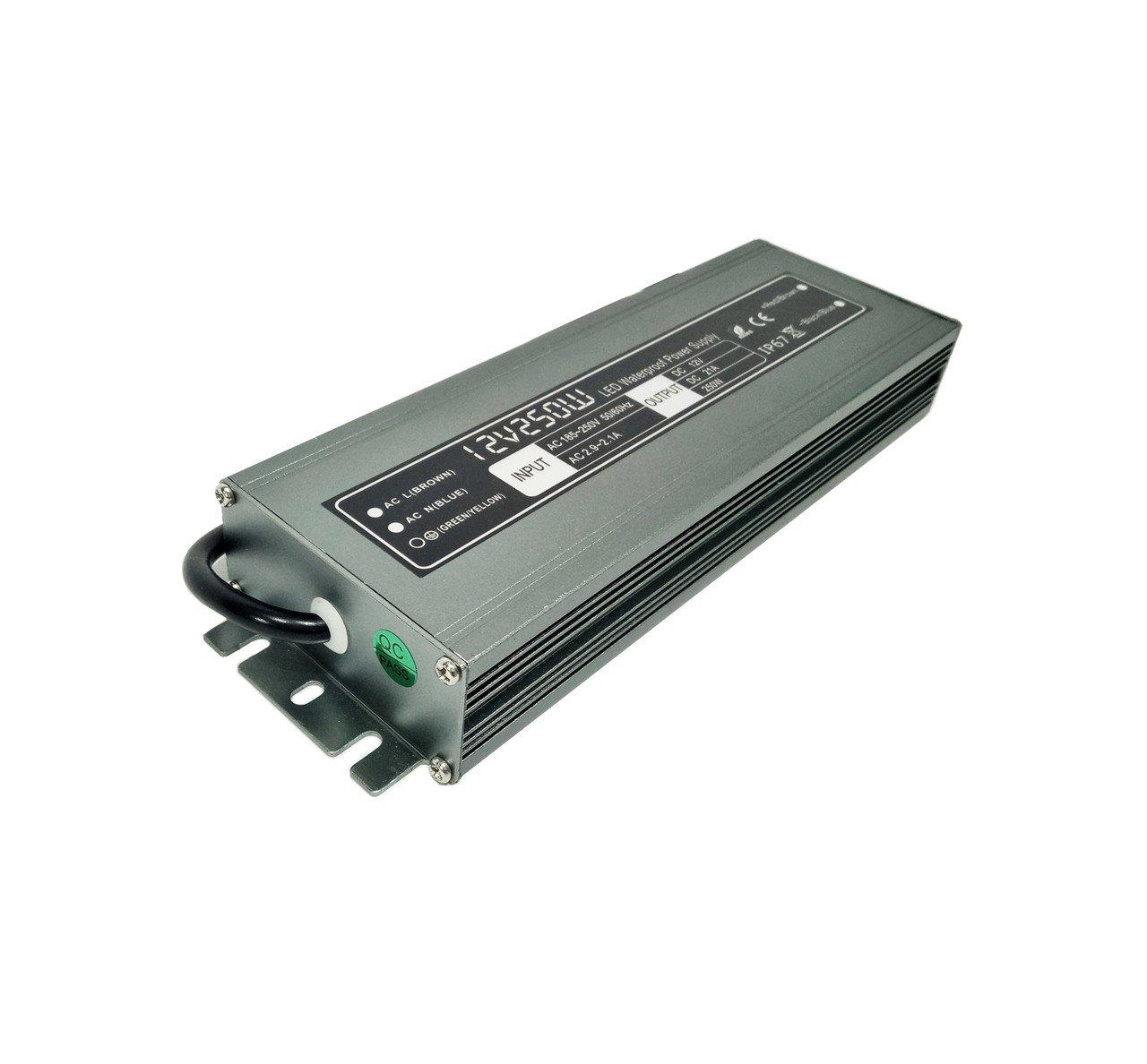 Блок живлення UkrLed герметичний 12 В 250 Вт (Slim) IP67 (25), фото 1