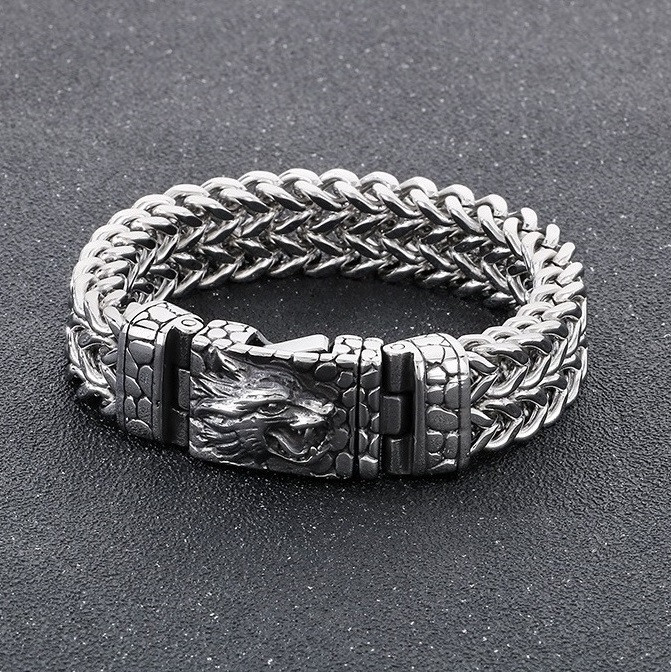 Браслет чоловічий сталевий на руку сріблястий, фото 1