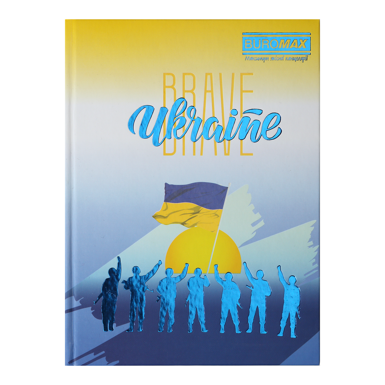 Блокнот А5 96 аркушів клітинка тверда картонна обкладинка блакитний UKRAINE BM.24511101-03