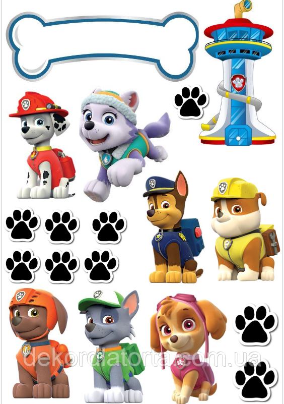 Вафельна картинка Щенячий патруль №8012