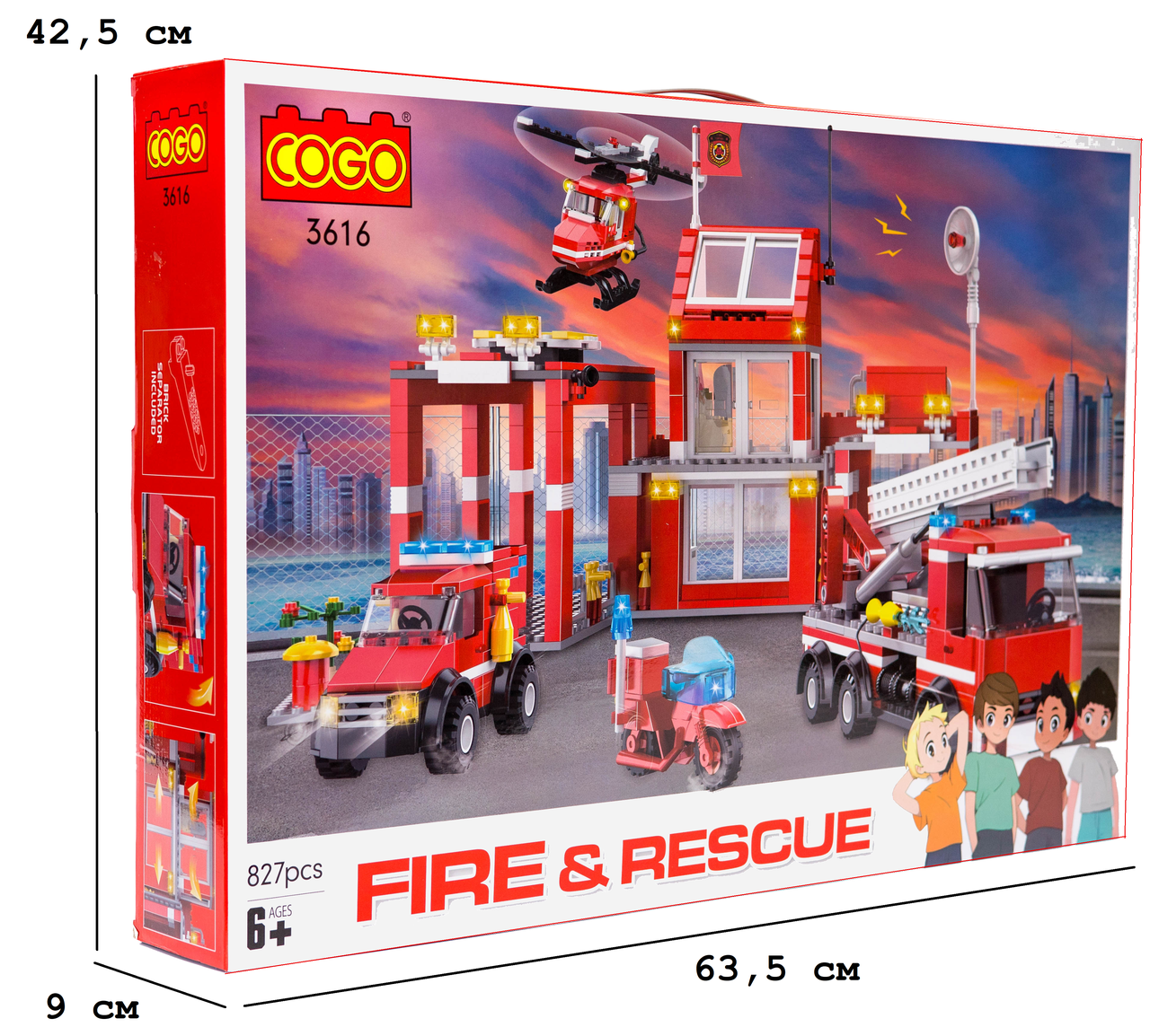 Конструктор "Пожежники" (827 елм.) Пожежна бригада / COGO, фото 1