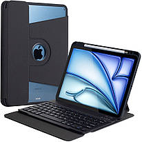 Чохол з клавіатурою для Apple iPad Air 11 (2024), Air 4/5 10.9" (2020/2022) Rotating Textile Black