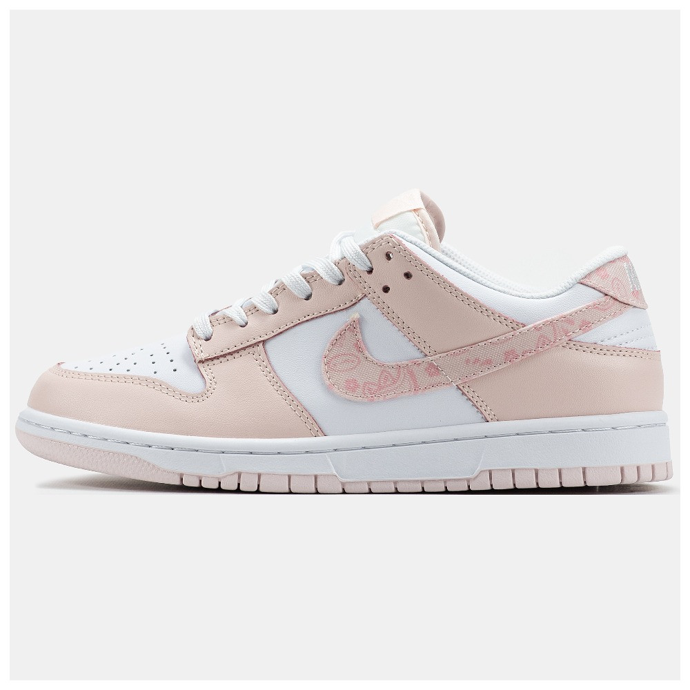 Жіночі кросівки Nike SB Dunk Low Essential Paisley Pack Pink WMNS FD1449-100, рожеві шкіряні кросівки найк сб данк лов