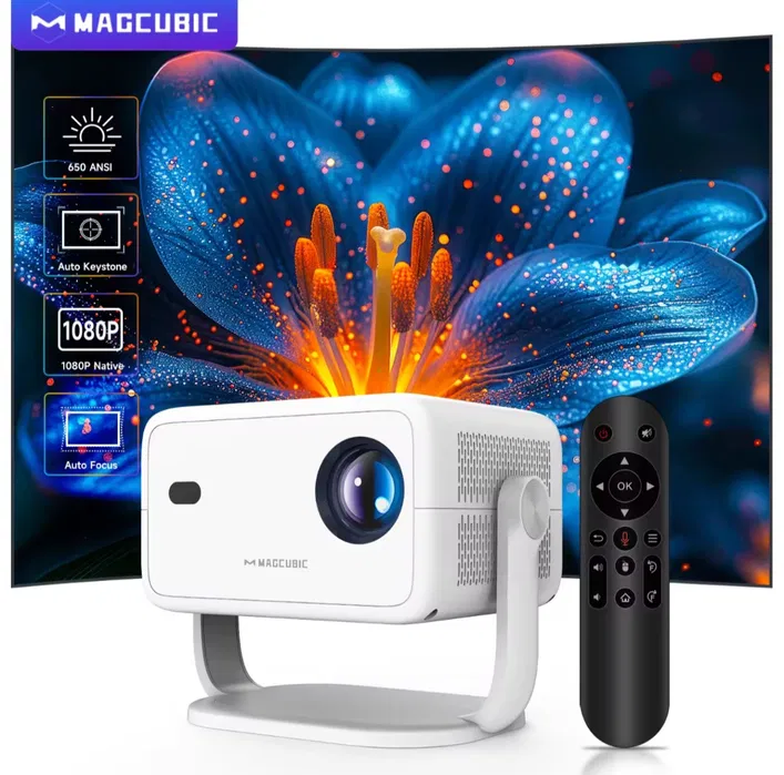 Портативний проектор MAGCUBIC L018 Dual Wifi6 4K 650ANSI Автофокус BT5.2 ГОЛОСОВИЙ ПУЛЬТ!