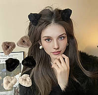 Шпилька крабік із хутра "Вушка" 2 шт