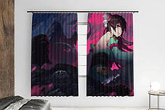 Штори з принтом «Anime. Girl with a sword»