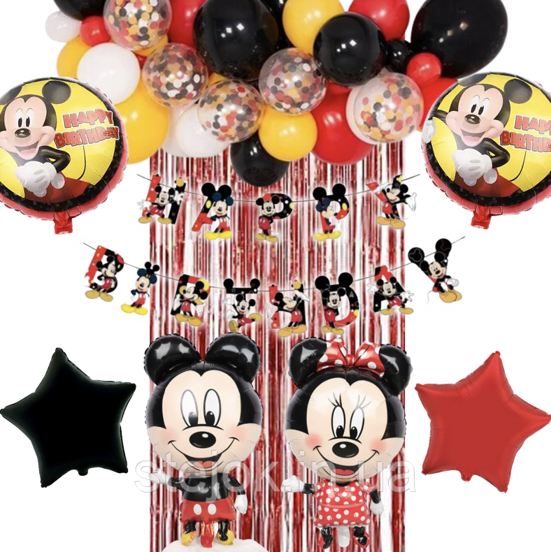 Набір куль Міккі та Мінні Маус до дня народження, фото 1