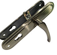 Ручка на планке для входных дверей FUARO 08 длинная планка (старая бронза)