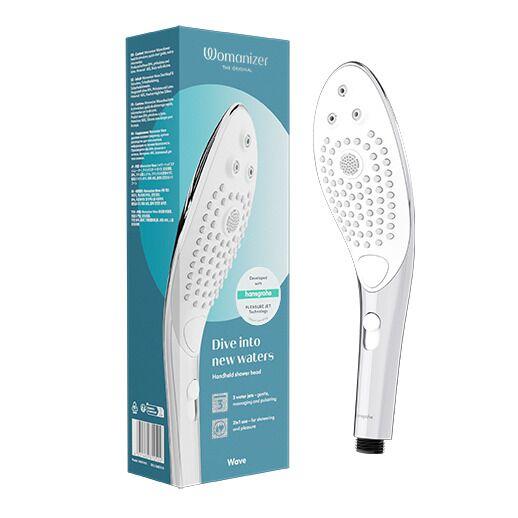Насадка для душу з функцією стимуляції 2 в 1 Womanizer Wave Chrome, фото 1