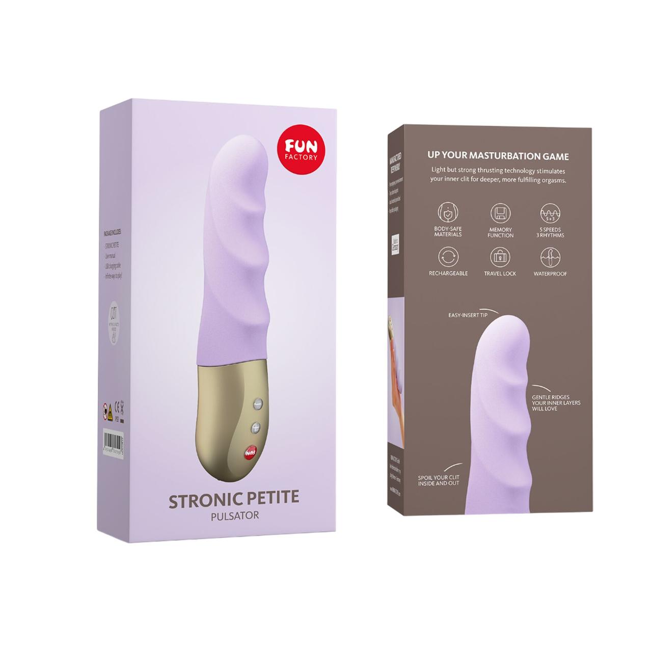 Ребристий міні-пульсатор Fun Factory Stronic Petite Pastel Lilac
