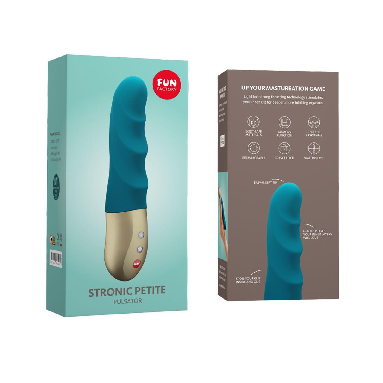 Ребристий міні-пульсатор Fun Factory Stronic Petite Deep Sea Blue