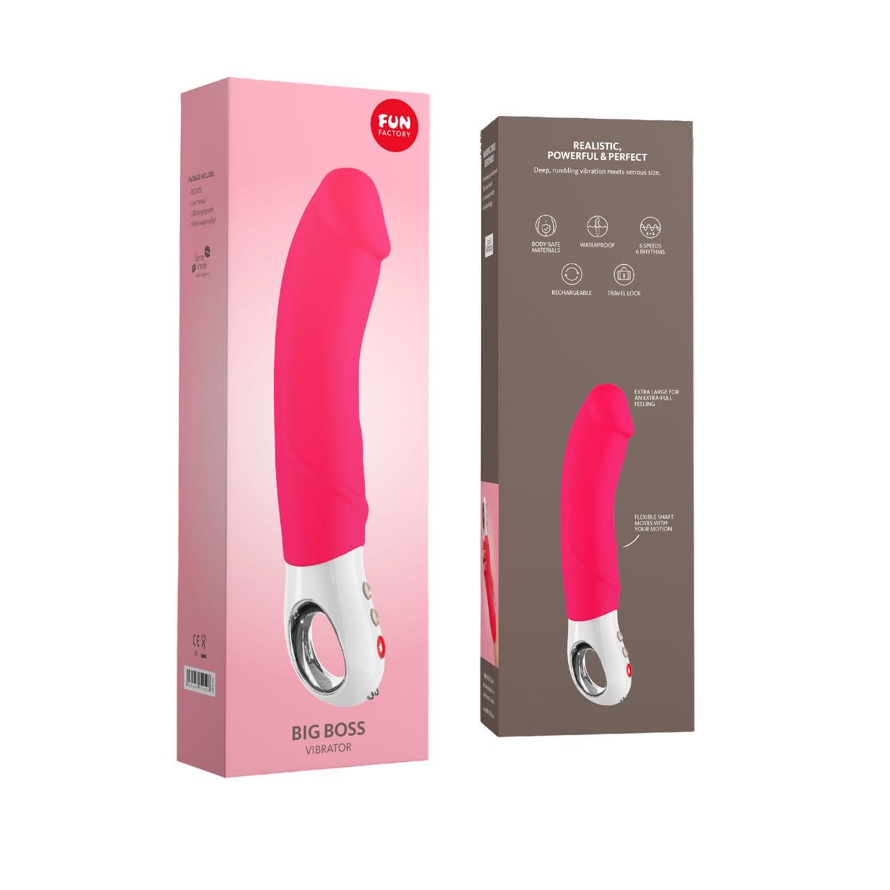 Силіконовий вібратор для точки G Fun Factory Big Boss Pink 23,5 см