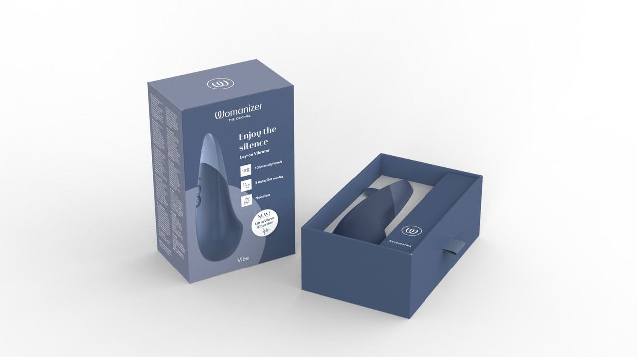 Кліторальний безшумний вібратор Womanizer Vibe Dark Blue