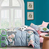 Комплект постільної білизни полуторний ZMW "Home Textiles" (37471) Квіти на блакитному