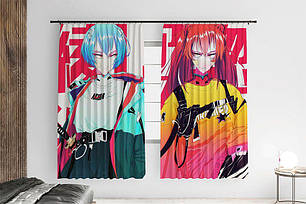 Штори з принтом «Ayanami Rei and Asuka. Evangelion», фото 1