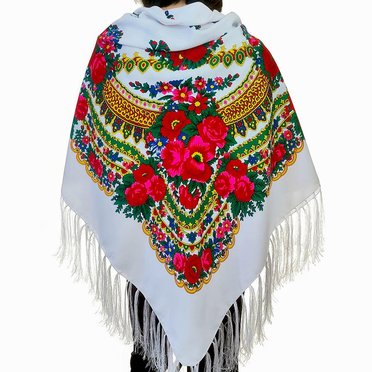 Українська хустка (140х140) біла