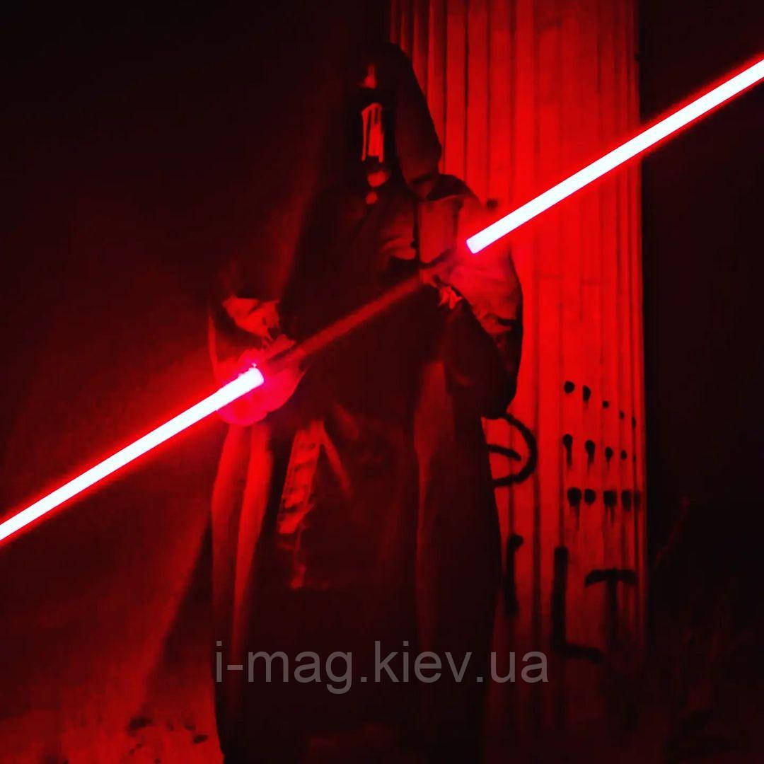 Двосторонній світловий меч Джедая 150 см | ефекти: 14 перемикаємих кольорів | звуки бою