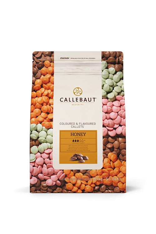 Шоколад молочний зі смаком меду 33,2% Barry Callebaut кондитерський в каллетах, 1кг