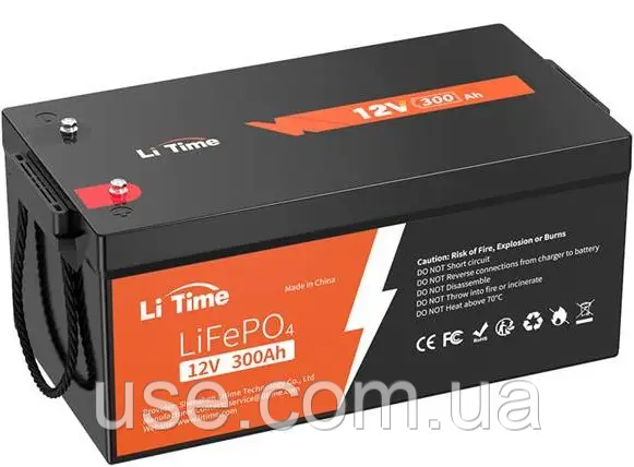 Акумулятор літієвий lifepo4 12в, 300ah, 3,6 kWh, 12 V, вольт, 300 а год, ампер годин, lifepo4 12300