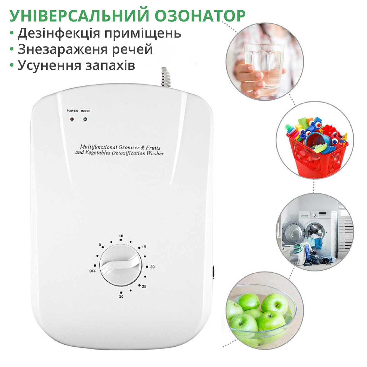Бюджетний 3-в-1 озонатор повітря, води та продуктів Doctor-101 Ozotop. Побутовий генератор озону