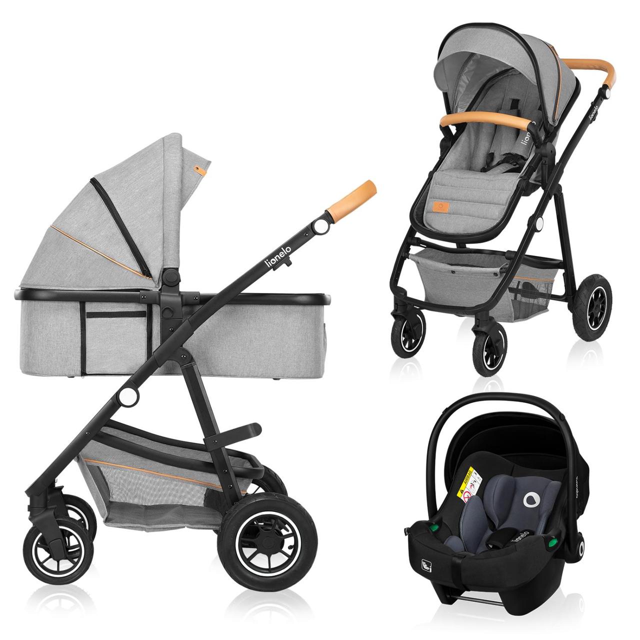 Універсальна коляска 3 в 1 Lionelo AMBER GREY STONE