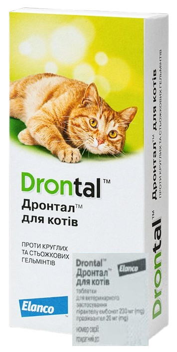 Дронтал Drontal для кішок проти глистів, 1 таблетка, фото 1