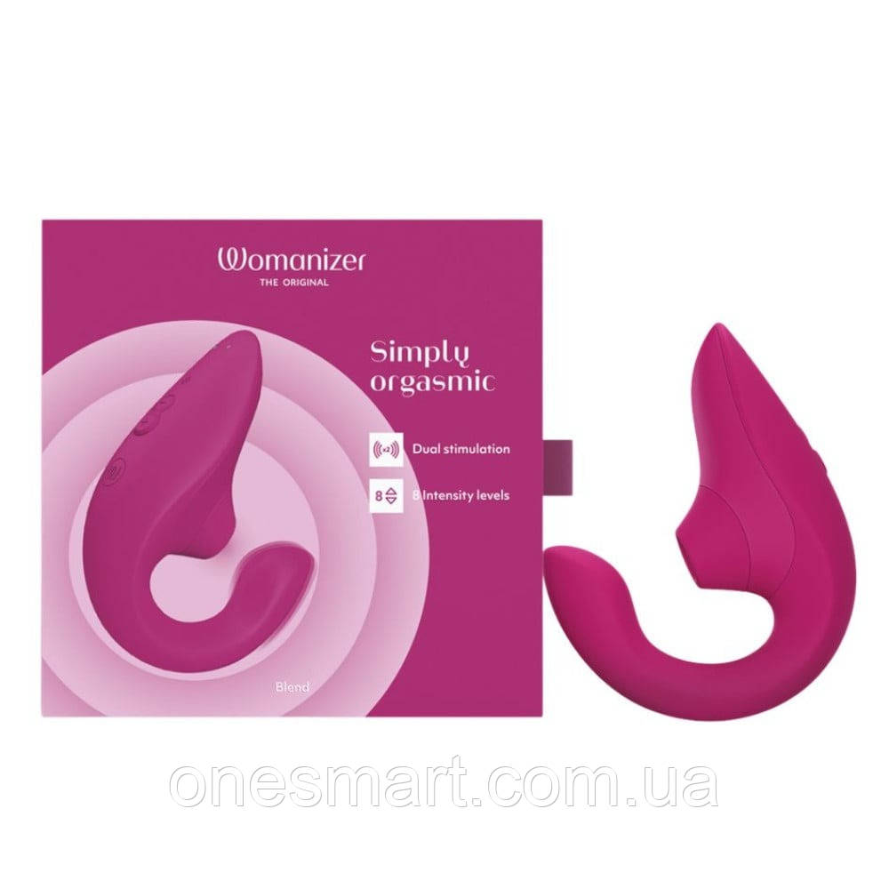 Стимулятор точки G та клітора Womanizer Blend для жінок з вібрацією та вакуумом яскраво рожевий, фото 1
