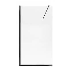 Душова перегородка 100х190 см із чорним профілем Qtap Walk-In Standard BLM201.C8, прозоре скло 8 мм