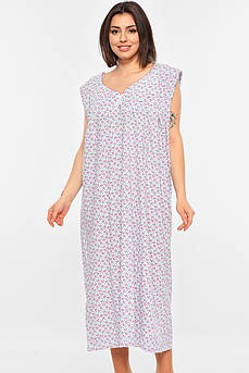 Нічна сорочка жіноча батальна білого кольору з принтом 195837M