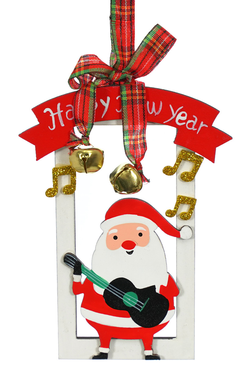 Прикраса-підвіска дерев'яна "Санта Клаус" Jumi, 13 см, біла з червоним