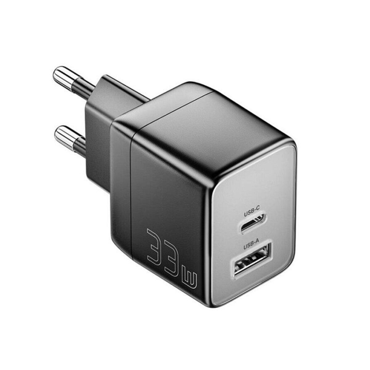 Зарядний пристрій ESSAGER ECT33W Gan 1USB 1T-C 33W black