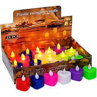 Свічки led «Сердечка» на батарейках світлодіодні (колір світіння теплий білий) Набір 24 шт