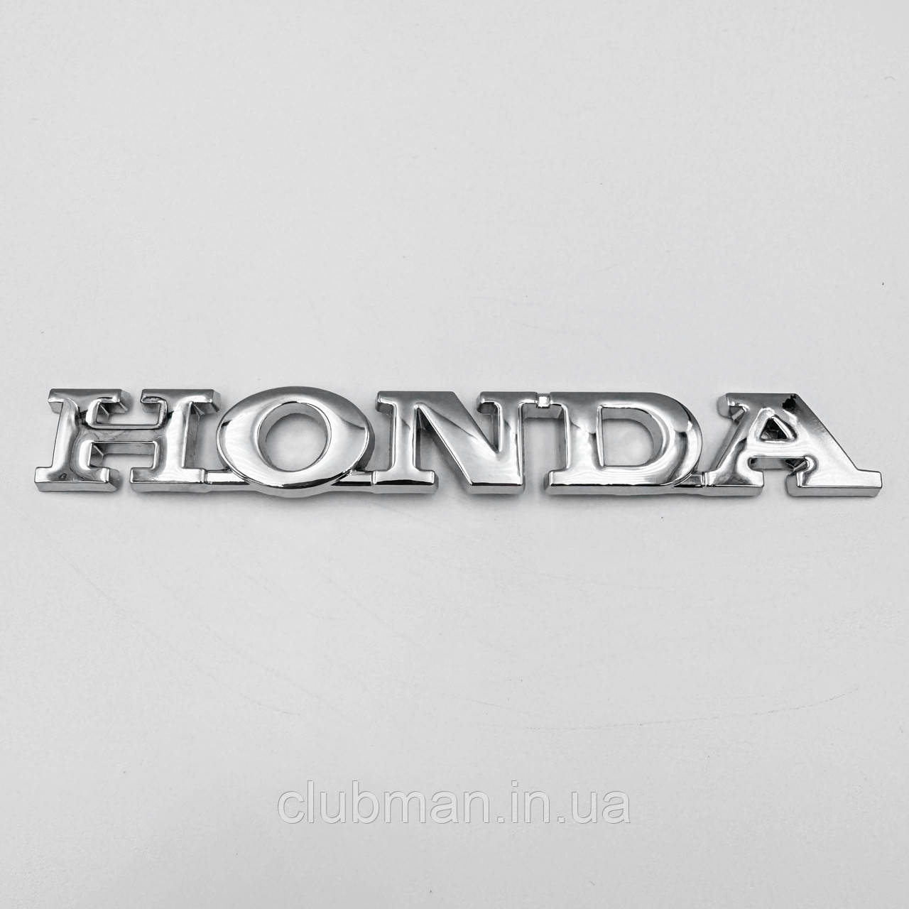 Емблема металевий напис HONDA (Хонда) багажник (наліпка) - Хром 145х18 мм