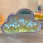 Нічник Хмара з тюльпанами + Кулон I Love you / Світлодіодний світильник з 3D ефектом, фото 6