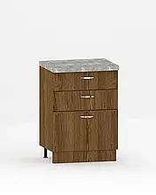 Шафа нижня  з 3 ящиками Фасади 880*600*355 мм Дуб родос