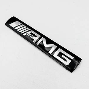 Емблема наклейка на багажник AMG Mercedes Benz (Мерседес) Чорна маленька (7.2х1.2см), фото 1
