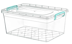 Пластиковий контейнер для харчових продуктів із кришкою Beehome АК 253 Судок харчовий із засувками 2 л