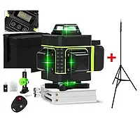 Лазерный уровень Hilda 4D, Уровень с дисплеем, Нивелир на 16 линий + штатив 210 см