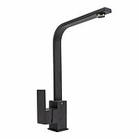 Смеситель для кухонной раковины Platinum с матовой поверхностью и поворотным изливом 179 NES (3007) Карбон