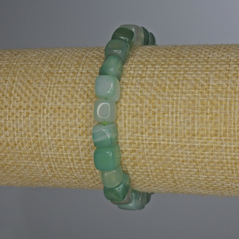 Браслет Агат кубик 7х7мм+- L-18см+- стрейч, фото 1