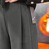 Жіночі чорні штани палаццо широкі розріз Україна, фото 10