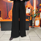 Жіночі чорні штани палаццо широкі розріз Україна, фото 9