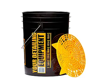 Відро з брудоуловлювачем для миття автомобіля Work Stuff Detailing Bucket Black & Separator