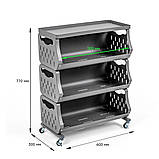 Стелаж універсаньний для зберігання триярусний 60*30*77см SW-00002259, фото 3