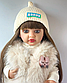 Лялька вінілова 55см, ручна робота, в модній шапочці та шубі, Reborn Baby Doll 77, фото 3