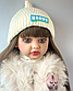 Лялька вінілова 55см, ручна робота, в модній шапочці та шубі, Reborn Baby Doll 77, фото 4