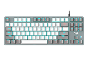 Клавіатура Aula F3287 Blue Switch RGB Grey/White (6948391240954), фото 1