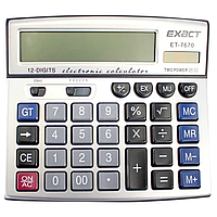 Калькулятор настільний EXACT №7670 (12 розряд./1хАА/сон. бат.) 19х17х1,5см (60)